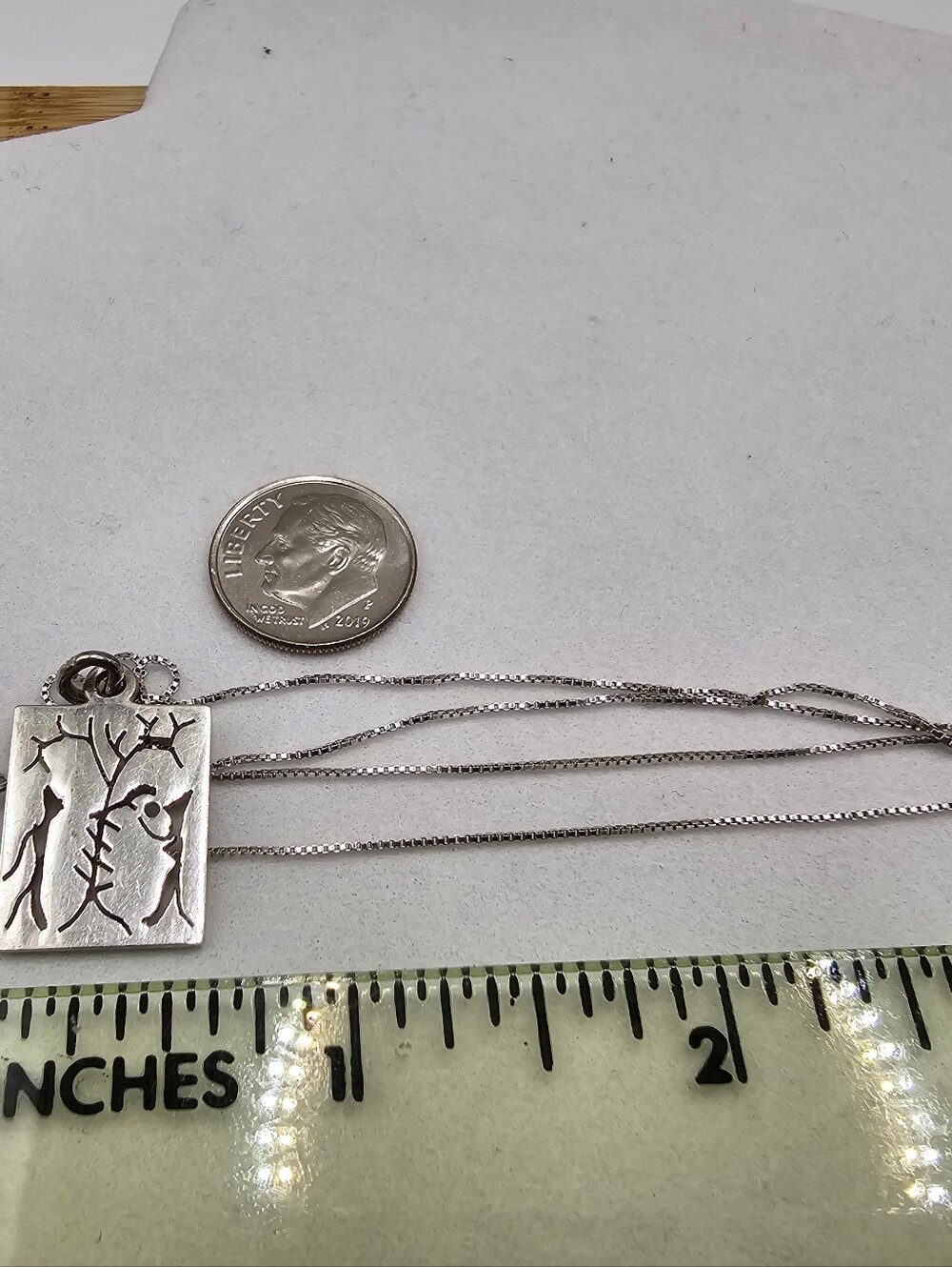Vintage Mexico 925 Silver Cutout 18” 925 ITALY Necklace - Picture 9 of 12
